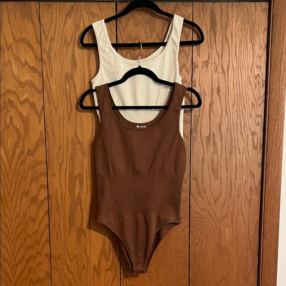Chic Brown and Cream Bodysuit Duo